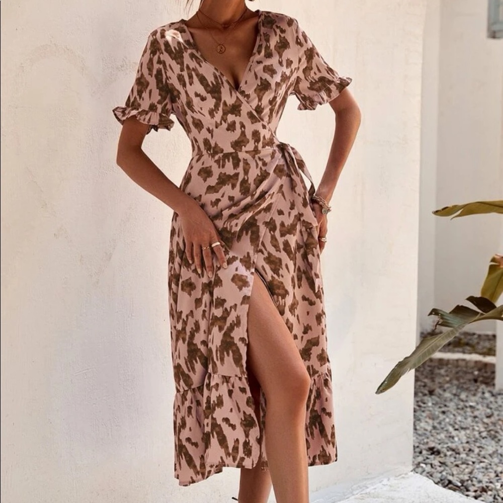 Boho print wrap knot side maxi dress - Picture 6 of 16